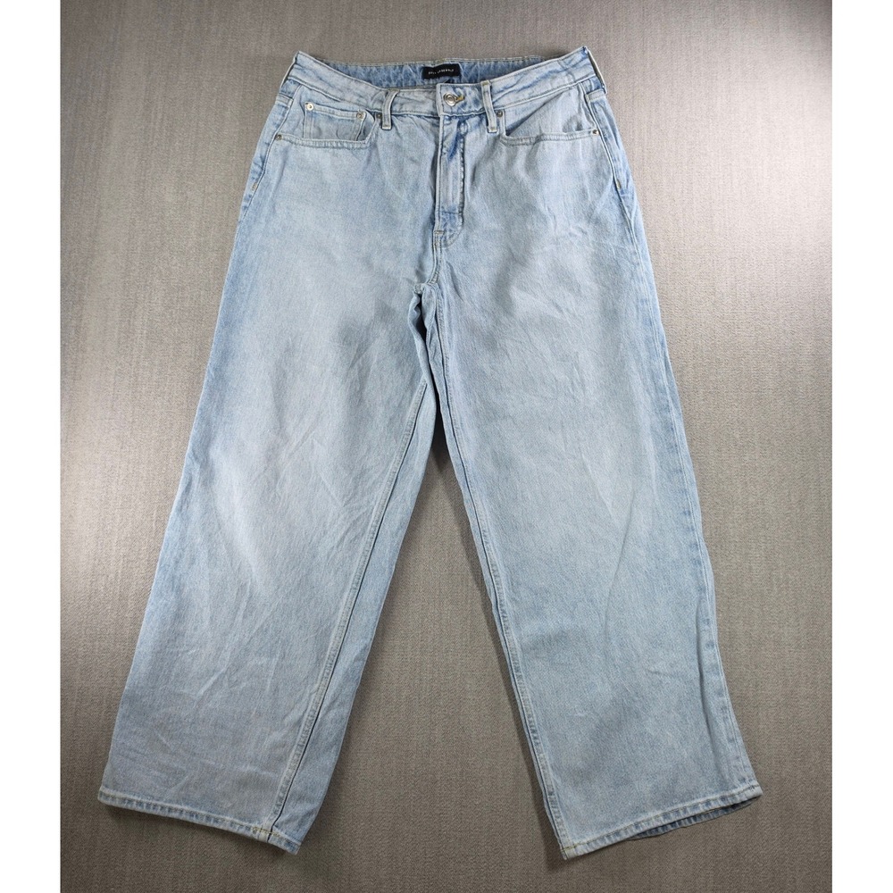Free Assembly Wide Leg Jeans Women 12 Light Blue High Rise Denim Pants